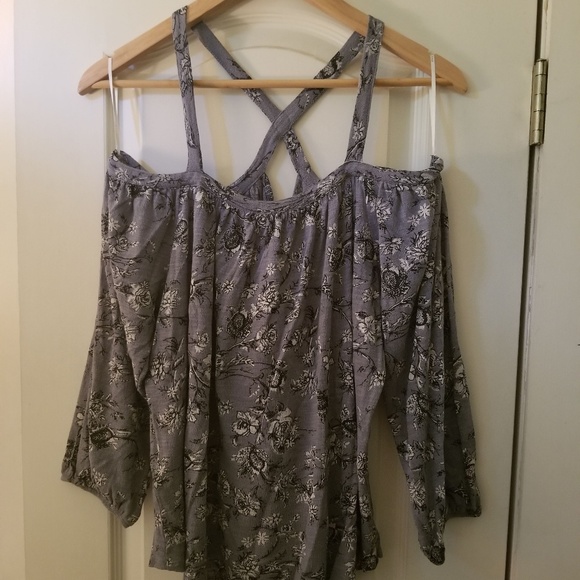 NWT Lucky Brand Cold Shoulder Blouse Top - Picture 5 of 7